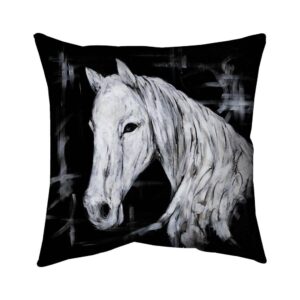 Begin Home Decor 5541-1616-AN211 16 x 16 in. Abstract Horse Profile Pillow