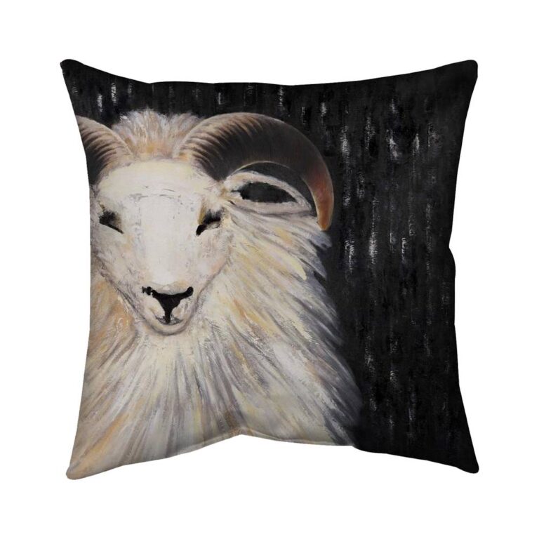 Begin Home Decor 5541-1616-AN108 16 x 16 in. Bushy Ram Brown Farm Animal Pillow