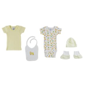 Bambini 1401B Unisex 5 Piece Hanging Gift Set, Grey - Newborn