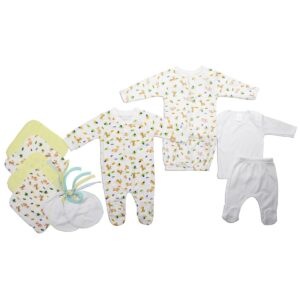 Bambini LS-0132 Neutral Newborn Baby Layette Set, White & Yellow