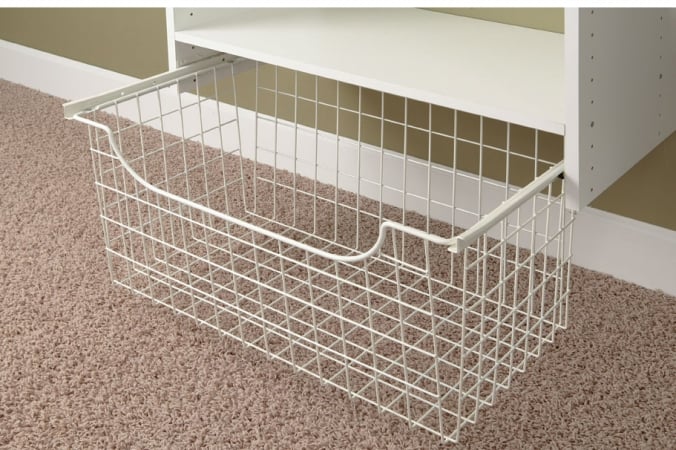 Easy Track Closet 1312 12 in. White Easy Track Wire Basket